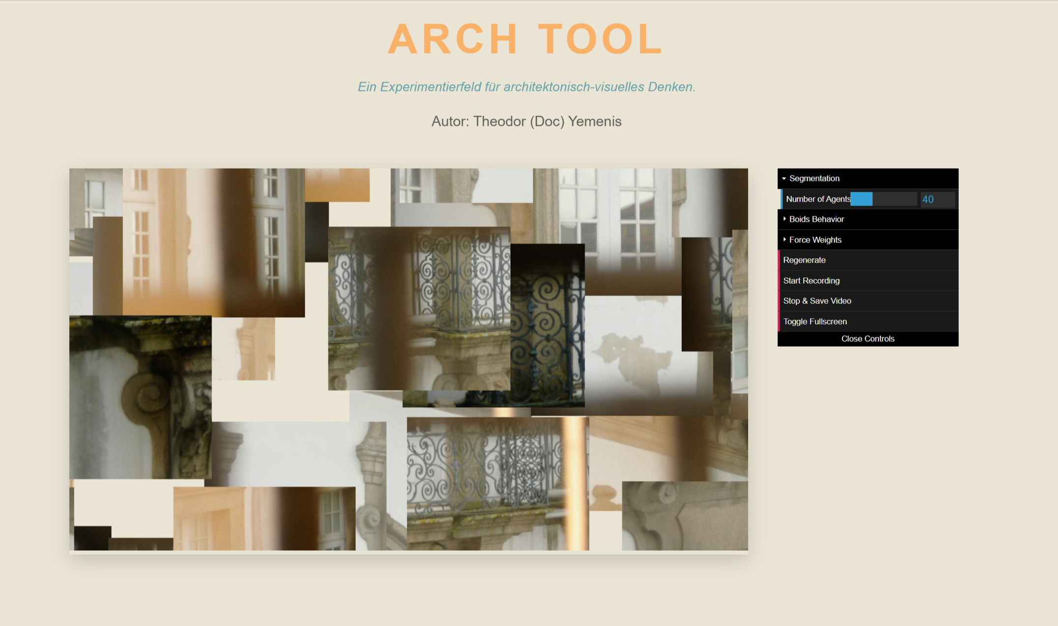 Visual representation of the Archetypal Forms generative tool.